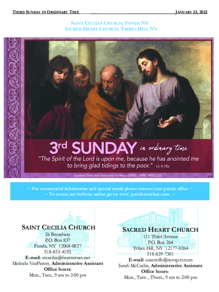 Fillable Online Sacred Heart ChurchTribes Hill NY Fax Email Print