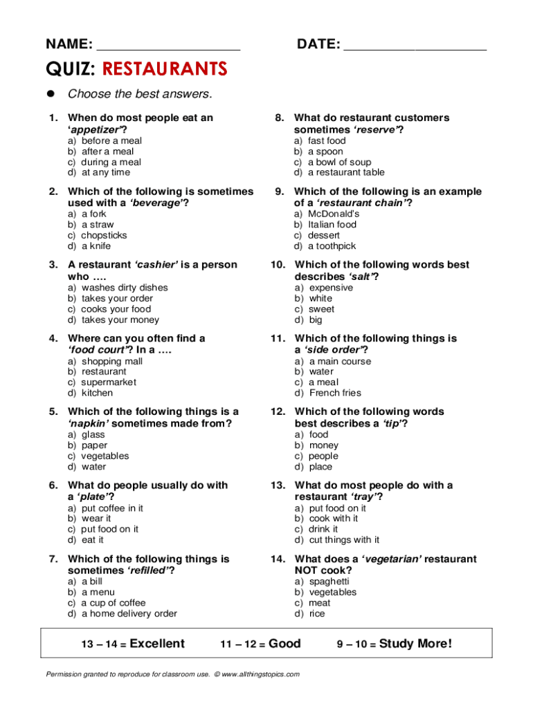 Fillable Online A Glossary of Restaurant Lingo, Slang & Terms Blog Fax Email Print pdfFiller