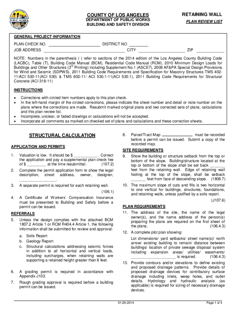 Fillable Online Los Angeles County Building and Safety Online Services