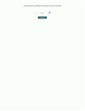 Fillable Online Converting quadratic equations from standard to vertex