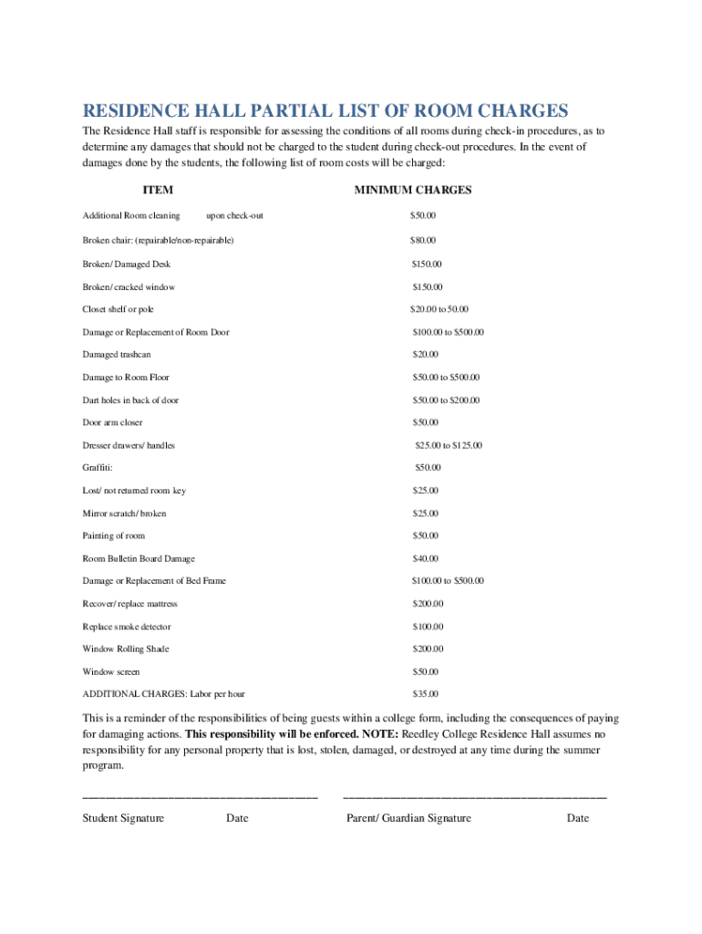 Fillable Online Damage Charges Fax Email Print pdfFiller