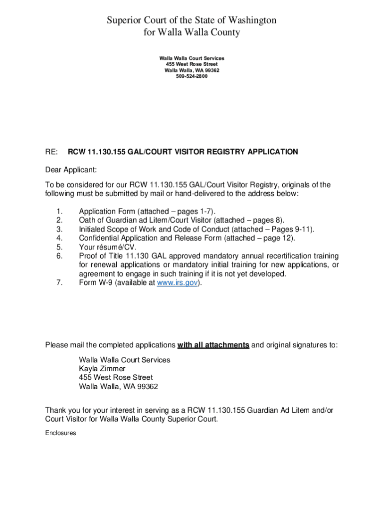 Fillable Online Washington State Court Directory Walla Walla County