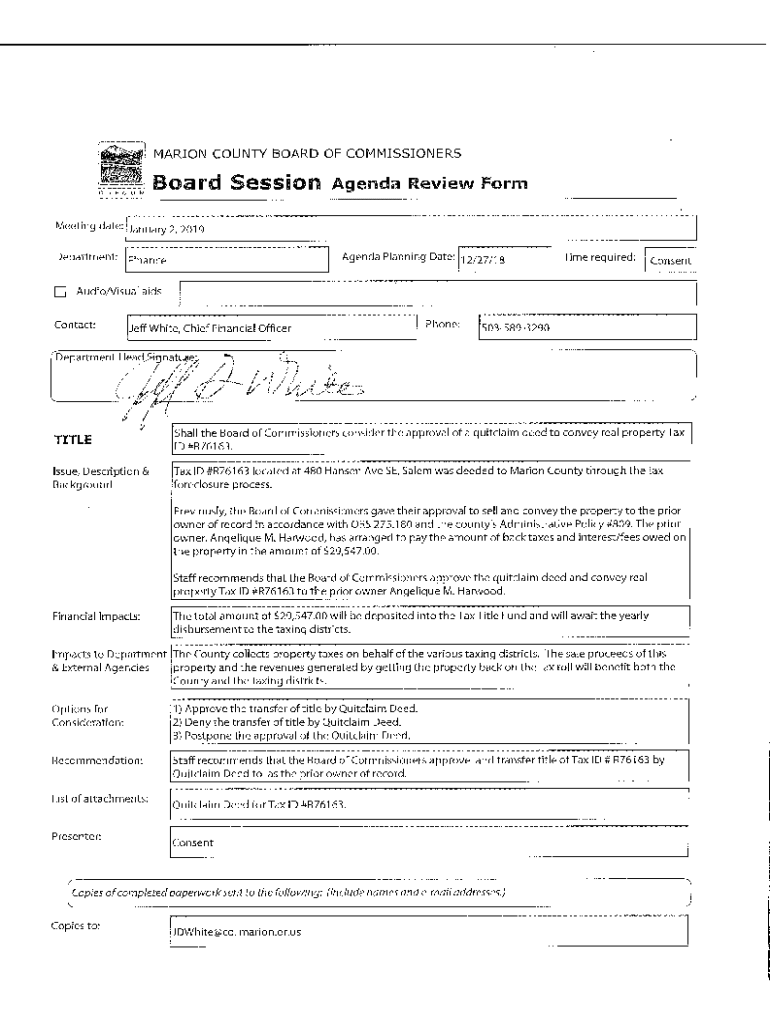 Fillable Online Quitclaim Deed Marion County Fax Email Print pdfFiller