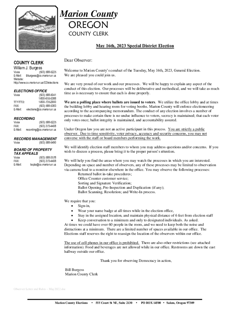Fillable Online notice of ballot title received Marion County Oregon Fax Email Print pdfFiller