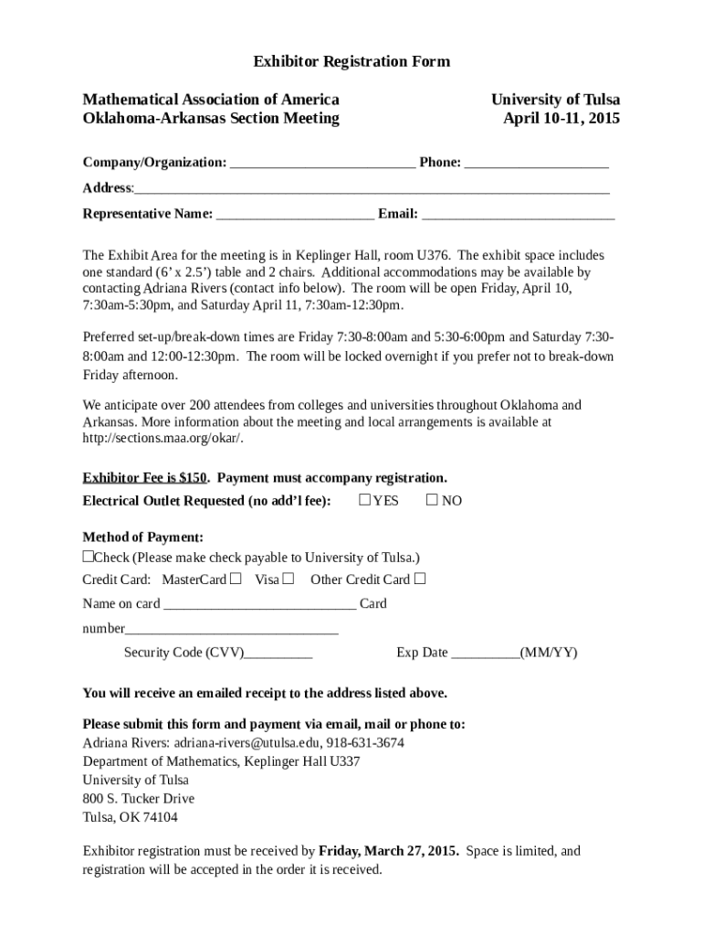 Fillable Online sections maa oklahomaarkansas MAA Sections Fax Email