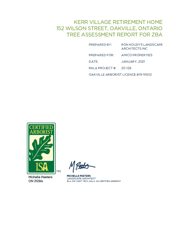 Fillable Online 1707 Richmond Street, London Ontario Tree Assessment