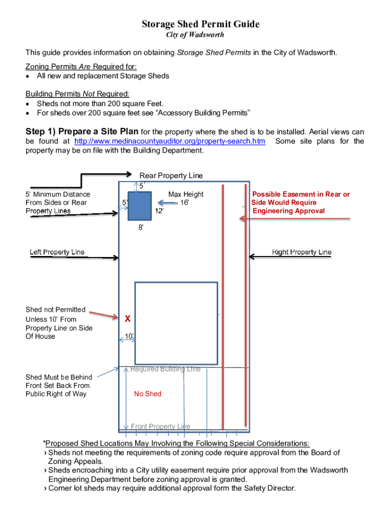 Fillable Online Storage Shed Permit Guide Wadsworth Fax Email Print