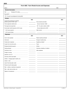 Fillable Online IRS Form 4835 walkthrough (Farm Rental Income