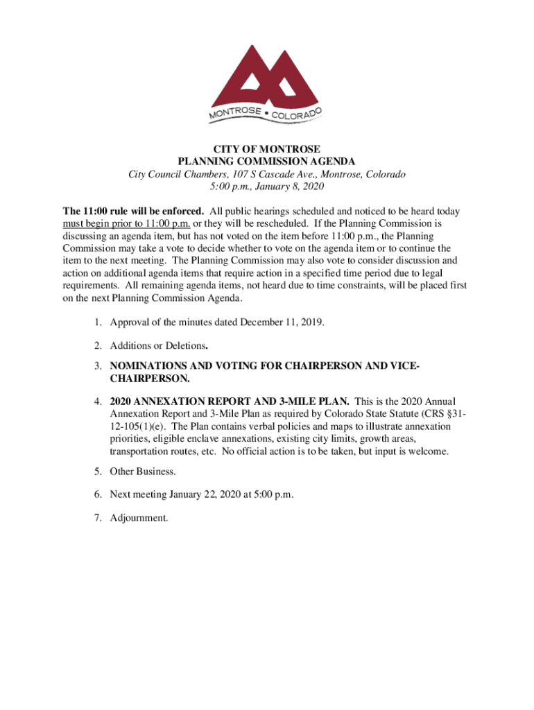 Fillable Online The Montrose City Council is pleased to have residents