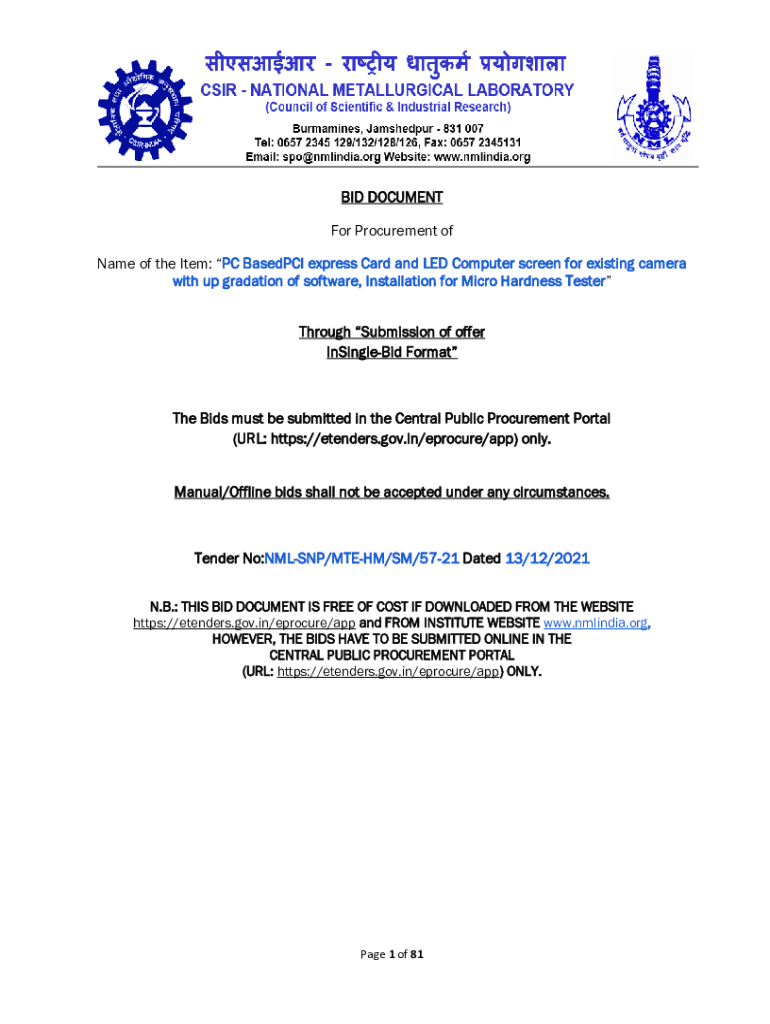Fillable Online eTender Document For Procurement of Software Fax Email
