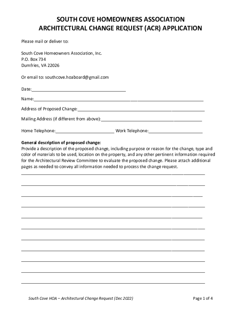 Fillable Online Contact the HOA BoardSouth Cove Community Fax Email