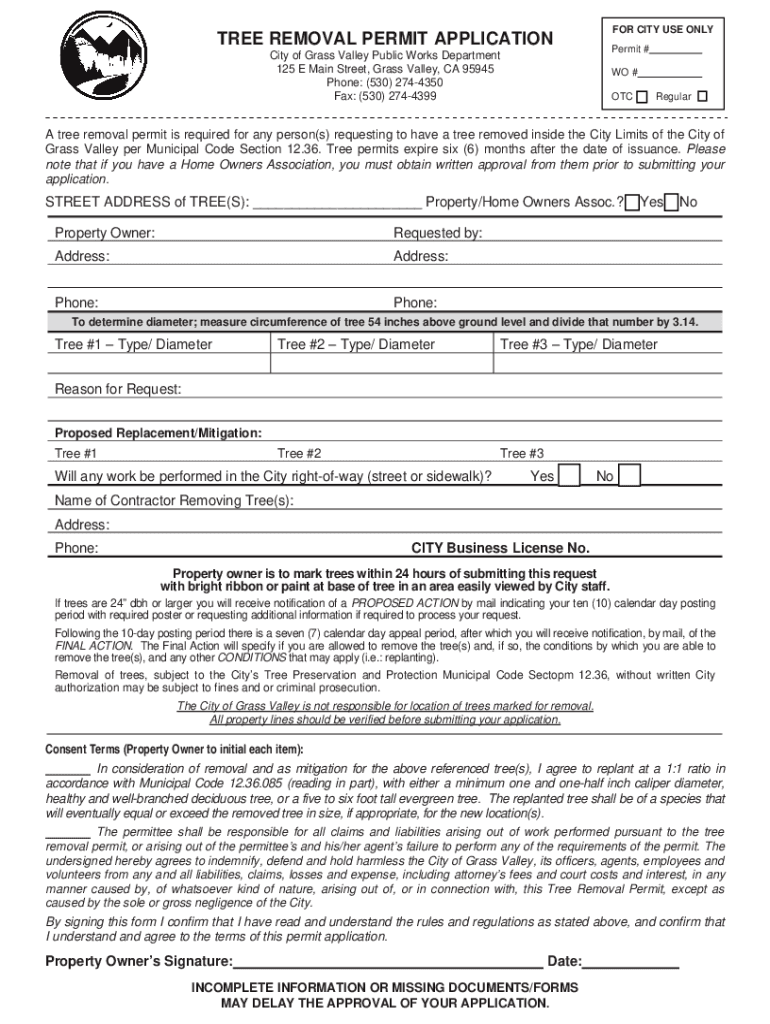 Fillable Online MiamiDade County Tree Removal Permit Application