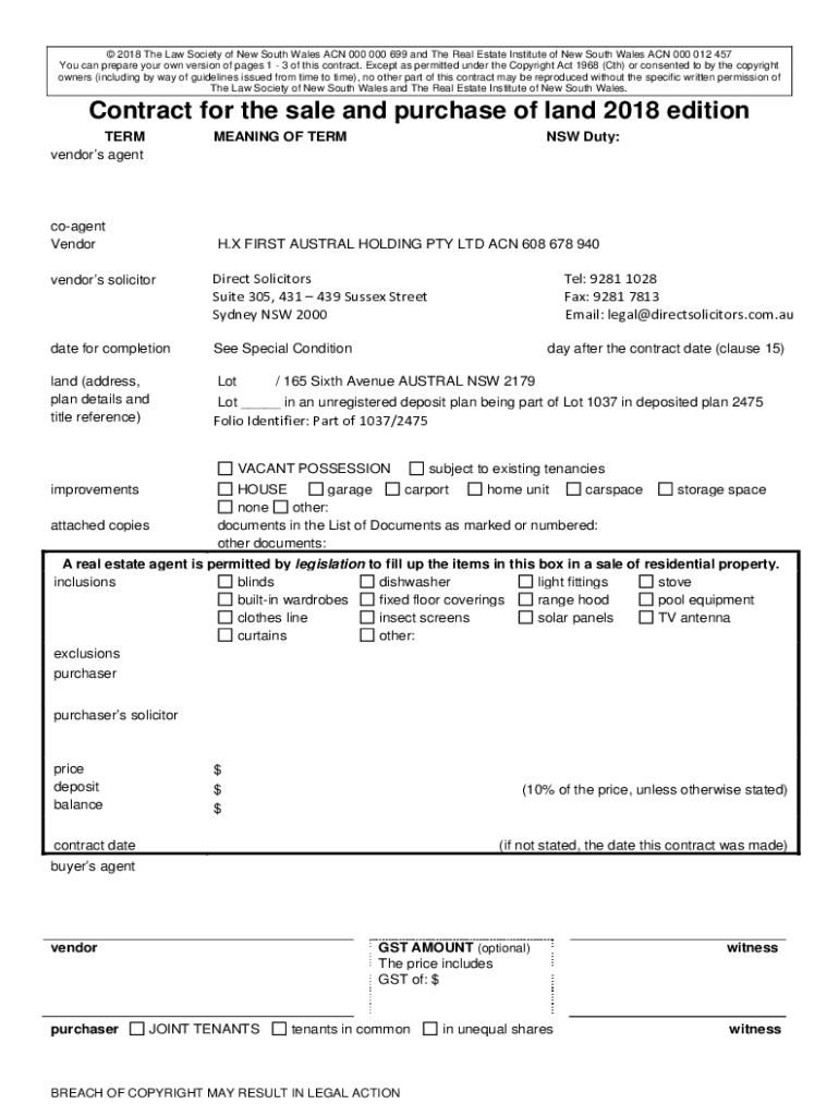 Fillable Online Brigantine Homes Release Contract for sale Fax Email