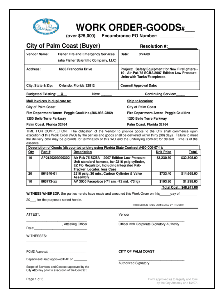 Fillable Online Work Order vs. Purchase Order What's the Difference