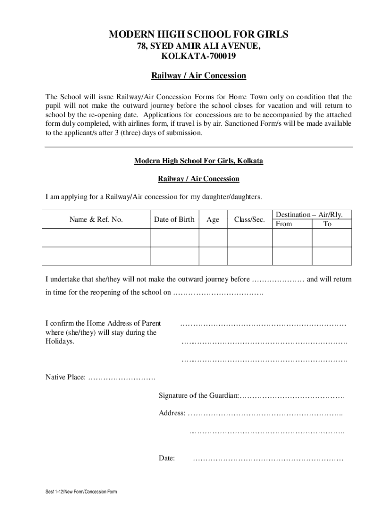 Fillable Online Concession Form.DOC Fax Email Print pdfFiller