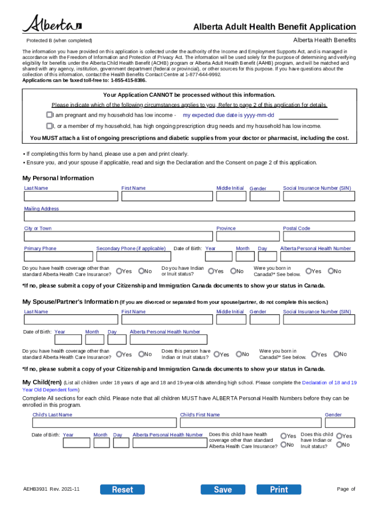 Alberta adult health benefit Fill out & sign online DocHub