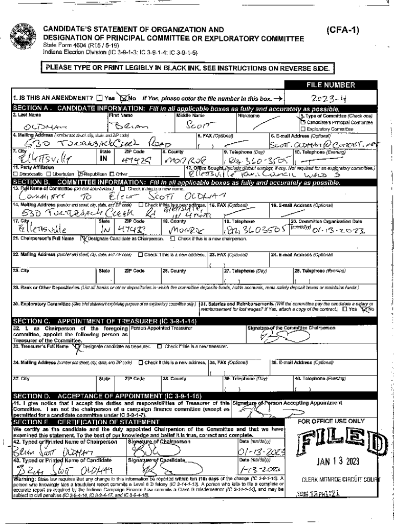 Fillable Online IflILb!! Monroe County, Indiana Fax Email Print