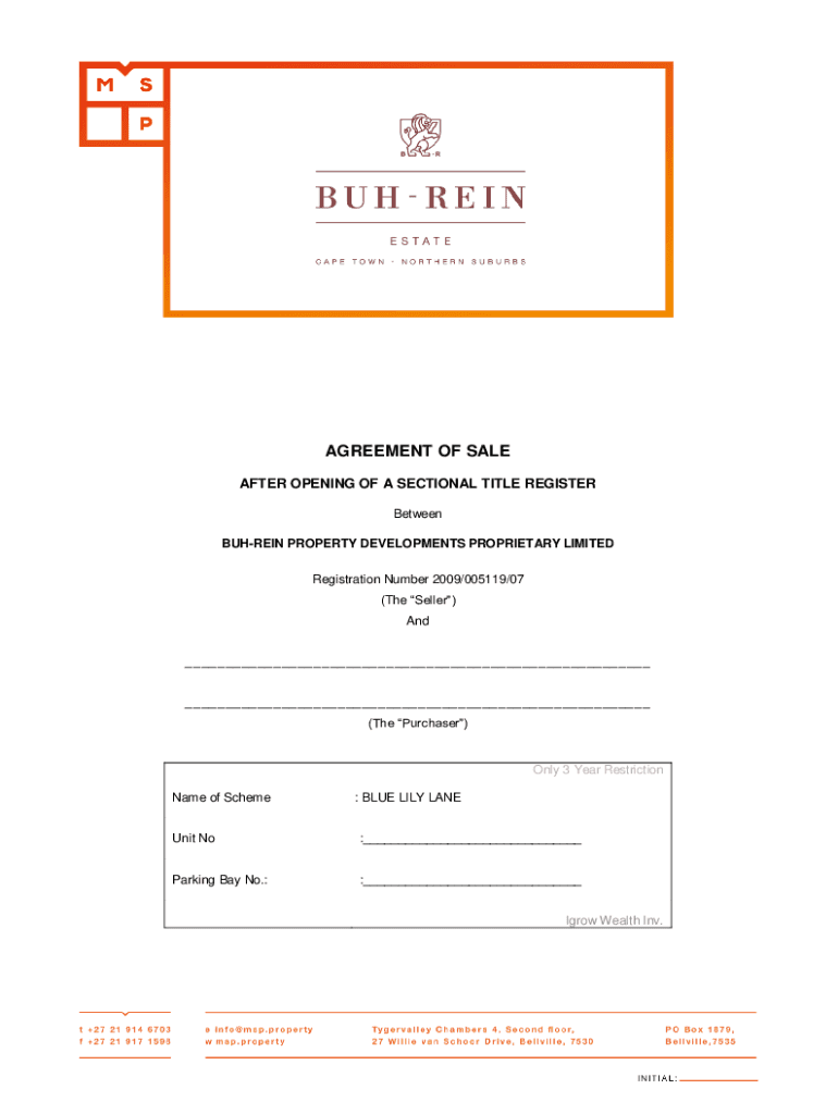 Fillable Online sectional title units and exclusive use area/s Fax