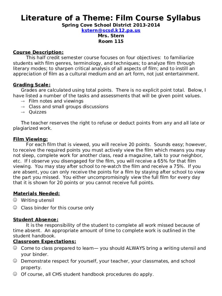Spring Cove Middle School Spring Cove School District Doc Template