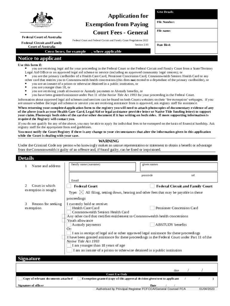 Guide to Exemption from paying Court fees Doc Template pdfFiller