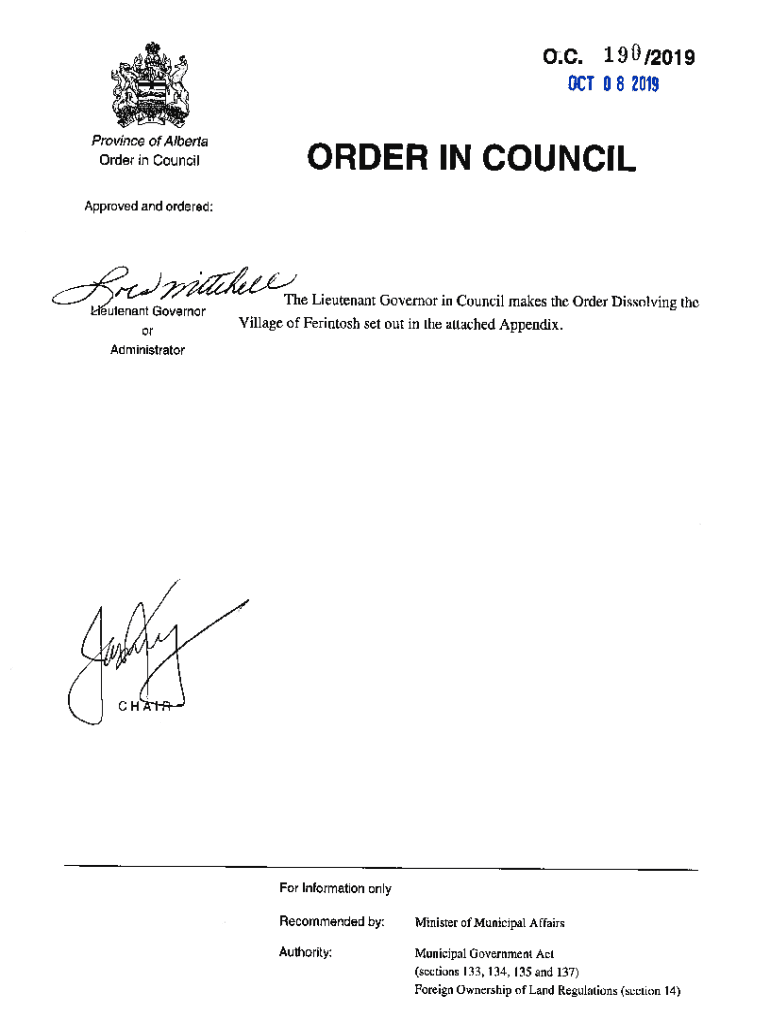 Fillable Online Village of Ferintosh. Dissolution Fax Email Print pdfFiller