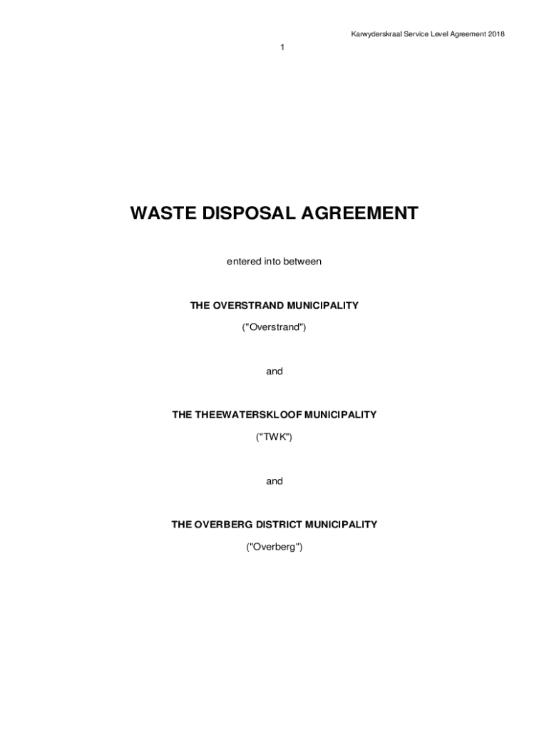 Fillable Online WASTE DISPOSAL AGREEMENT Fax Email Print pdfFiller