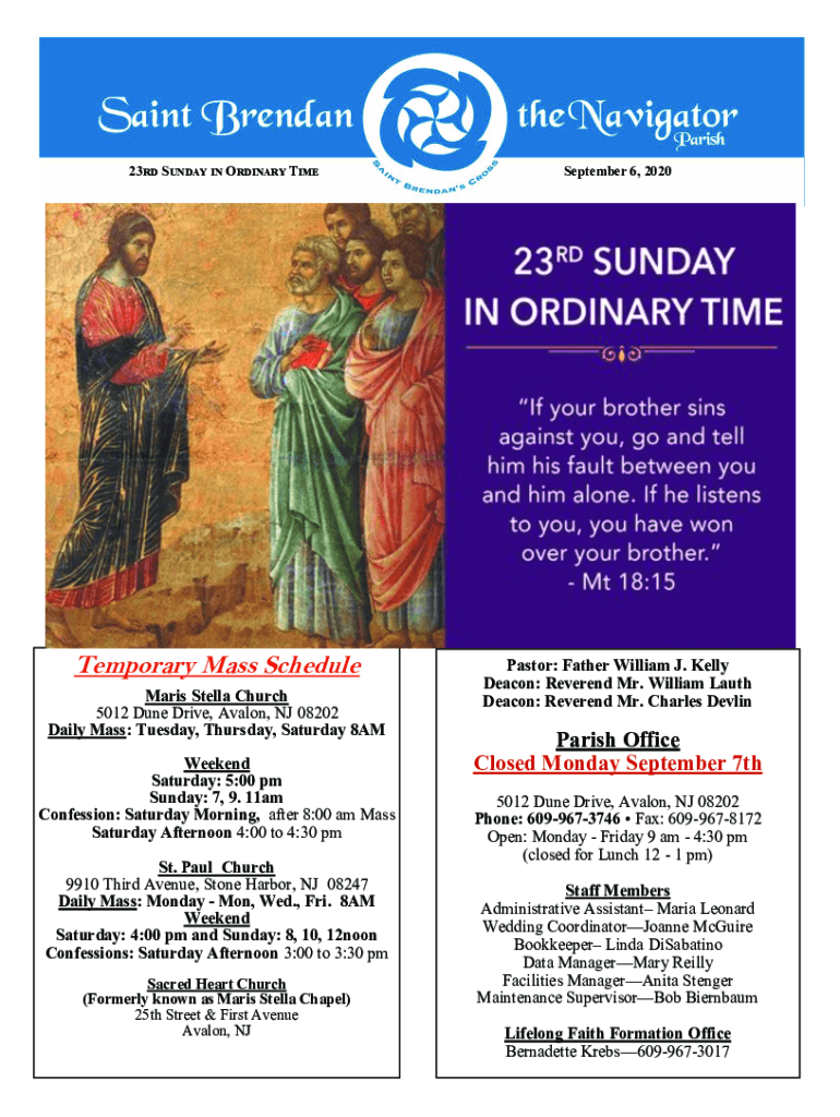 Fillable Online St. Brendan the NavigatorMaris Stella Church in Avalon, NJ. Fax Email Print