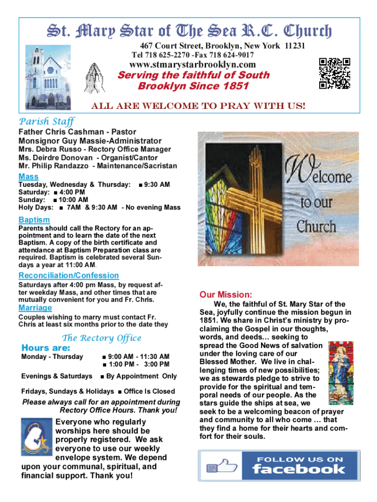 Fillable Online st mary star of the sea church bulletin Fax Email Print
