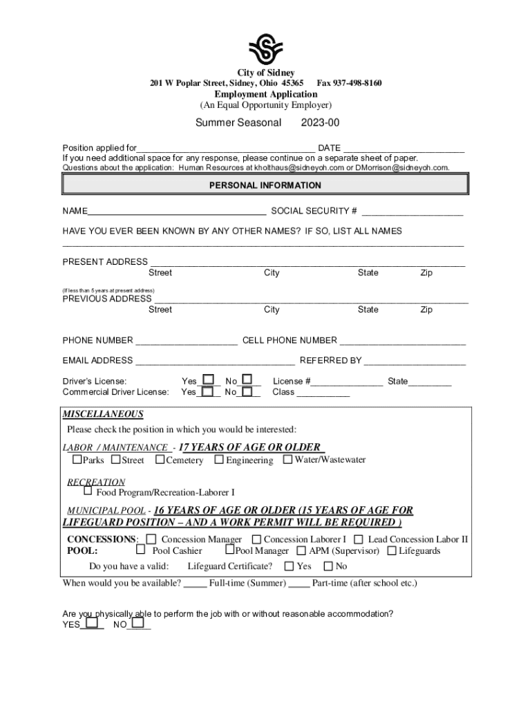 Fillable Online sidney city tax Fax Email Print pdfFiller