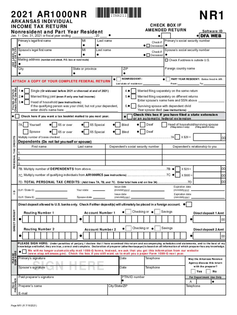 Fillable Online Arizona Form 2021 Individual Amended Tax Fax