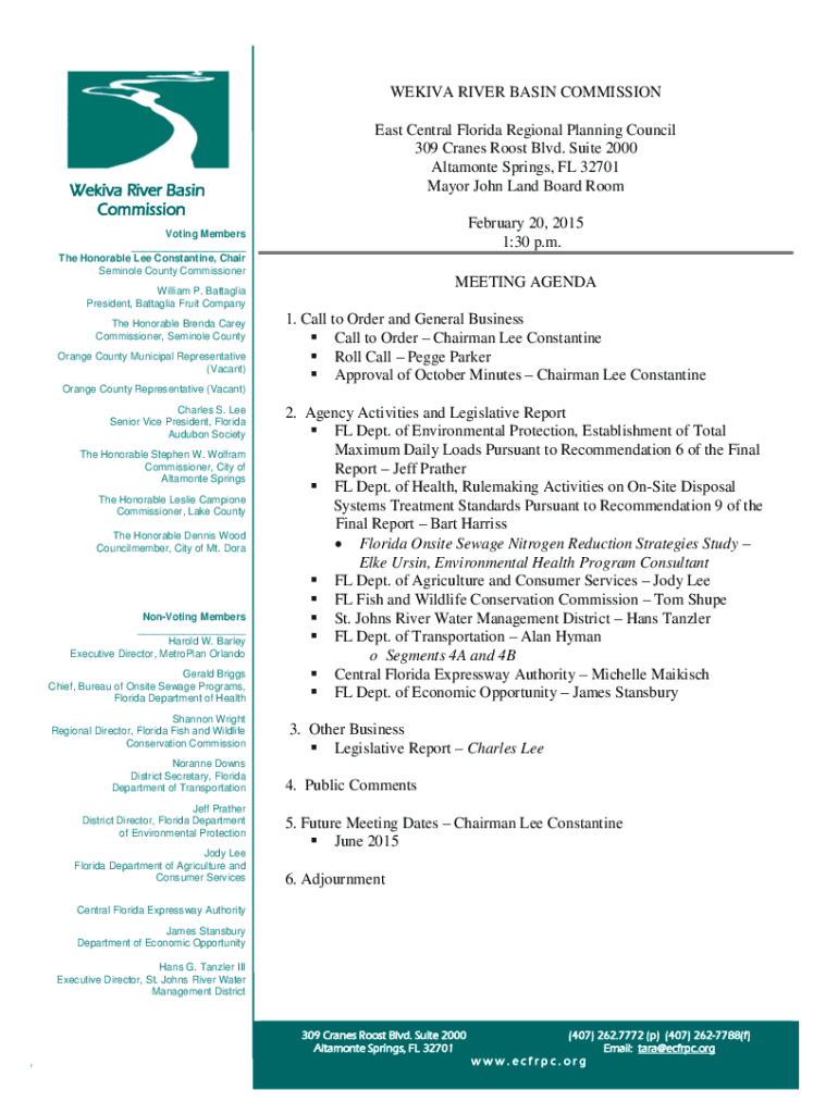 Fillable Online Wekiva River Aquatic Preserve Management Plan Fax Email