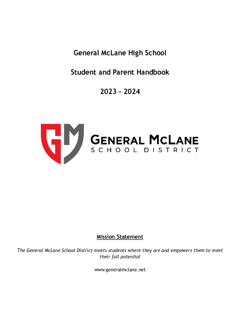 Fillable Online General McLane High School Student/Parent Handbook