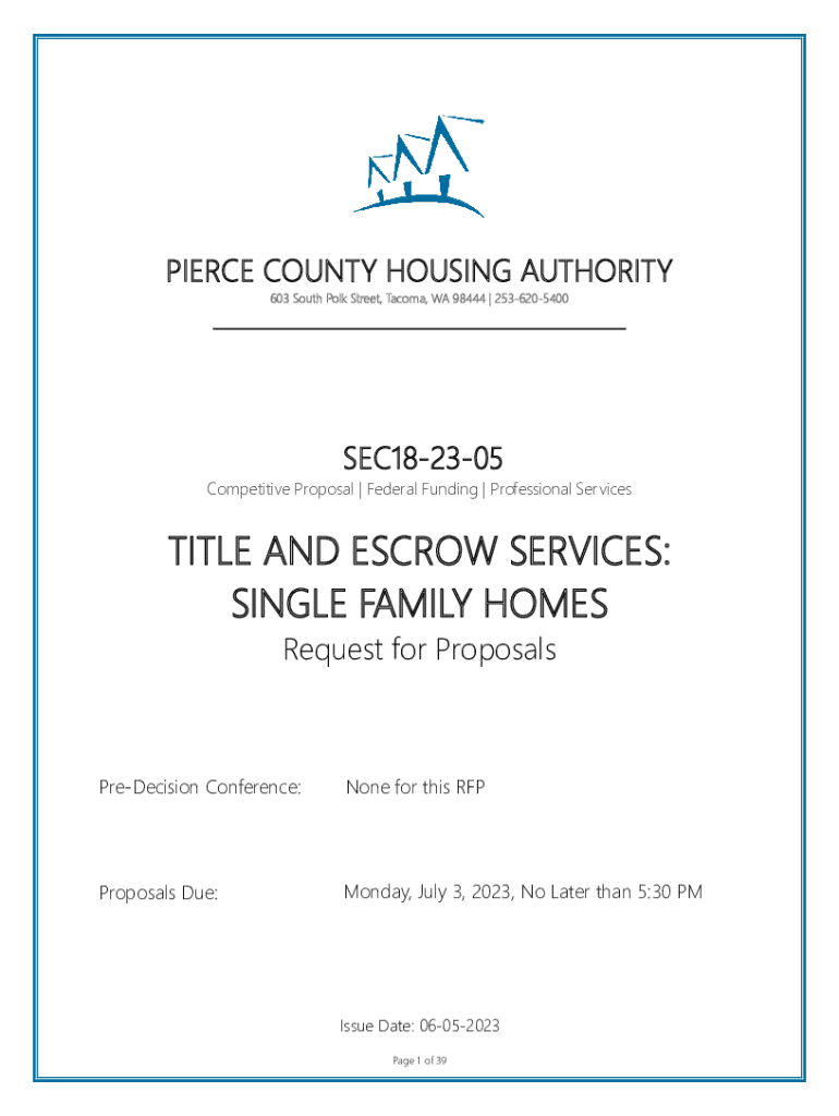 Fillable Online Housing Pierce County Housing Authority Fax Email