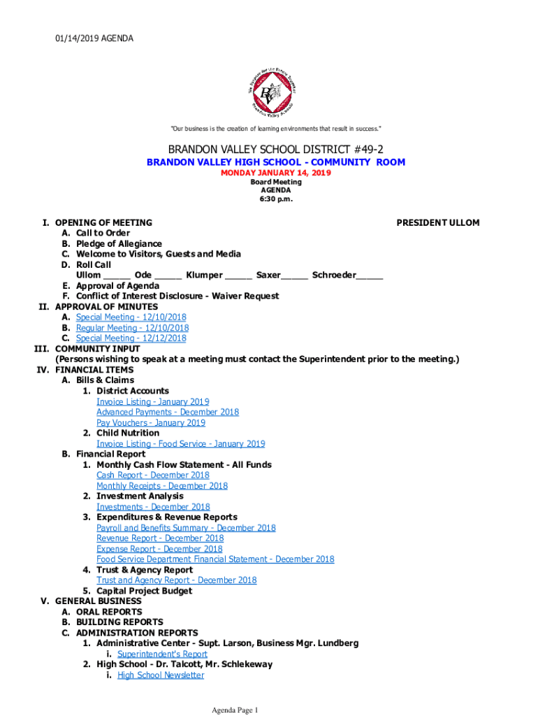 Fillable Online brandonvalley k12 sd BRANDON VALLEY HIGH SCHOOL