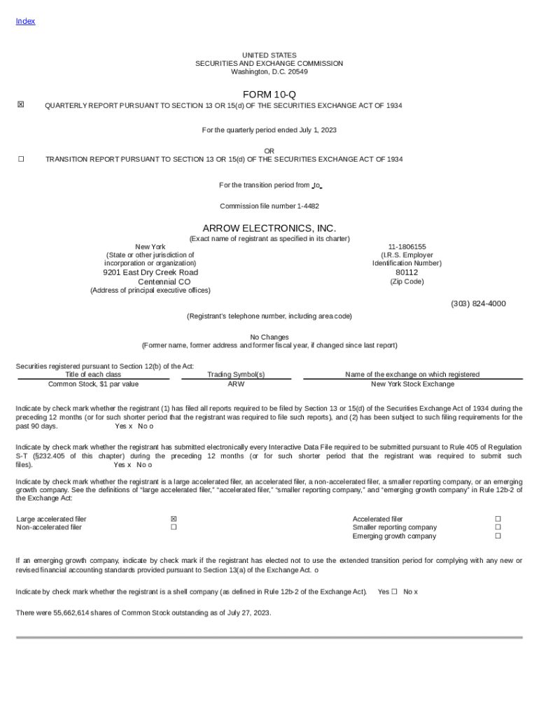 ARROW ELECTRONICS, INC. (. EDGAR Online Pro Doc Template pdfFiller