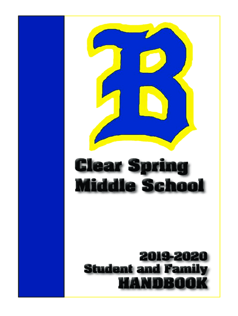Fillable Online Clear Spring Middle School Student and Family Handbook