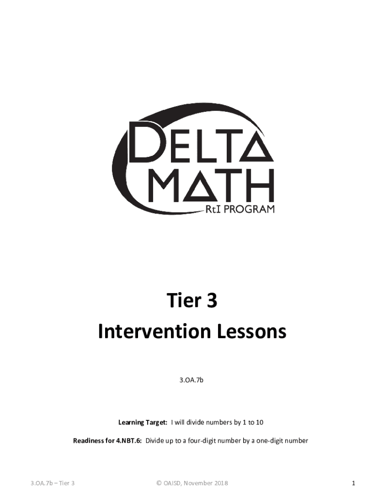 Fillable Online 4th Grade Lessons Tier 3 Intervention Delta Math Fax Email Print pdfFiller