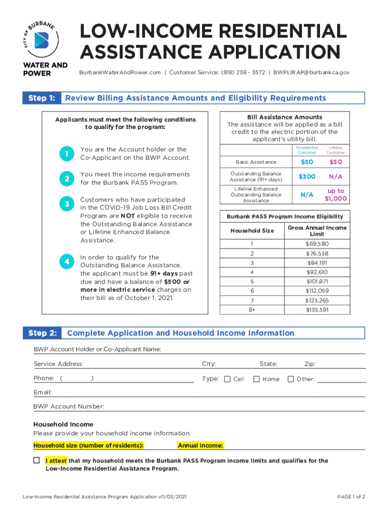 Fillable Online RESIDENTIAL ASSISTANCE APPLICATION Fax Email Print pdfFiller