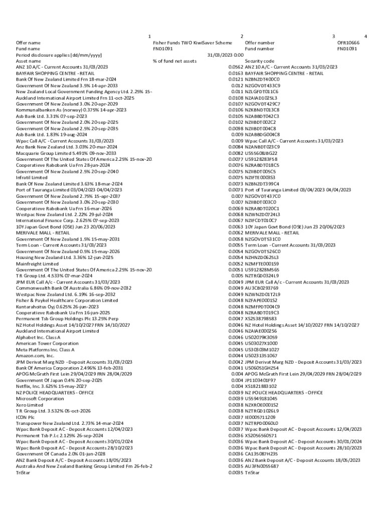 Fillable Online Fisher Funds TWO KiwiSaver Scheme Fax Email Print
