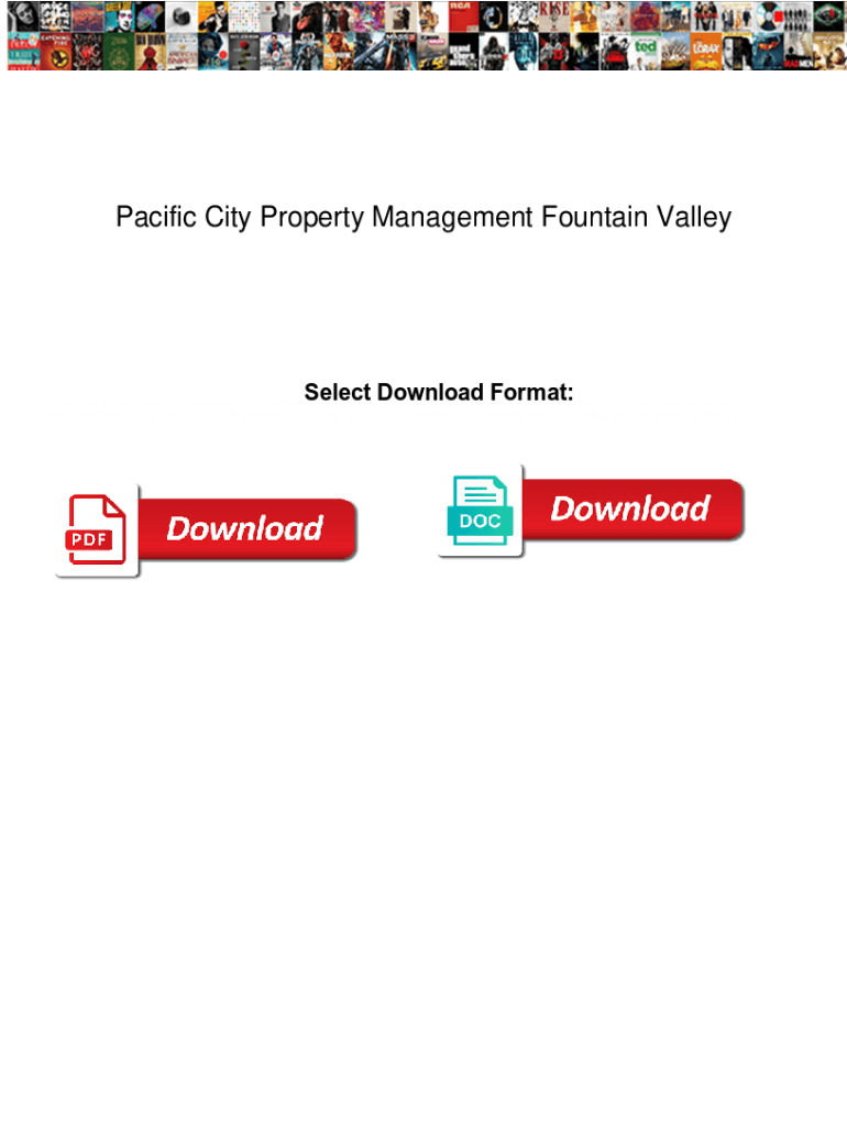 Fillable Online Pacific City Property Management Fountain Valley