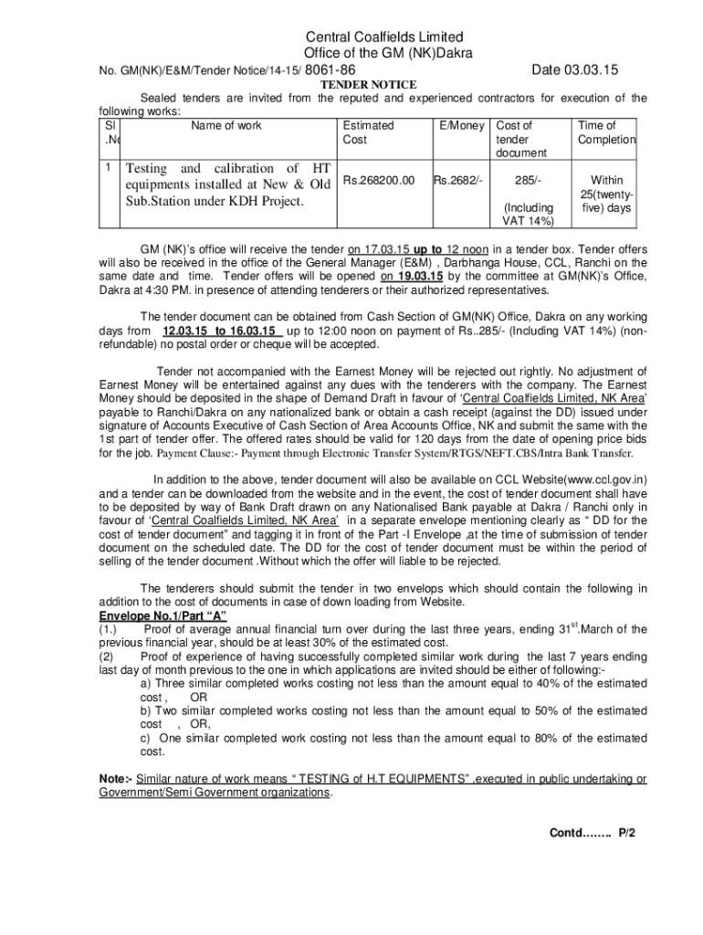 Fillable Online central coalfields limited View Buyer Fax Email Print