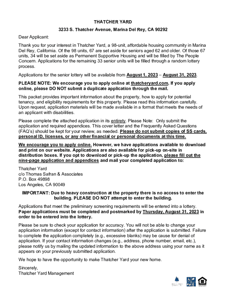 Fillable Online Venice's Thatcher Yard Affordable Housing Slated to