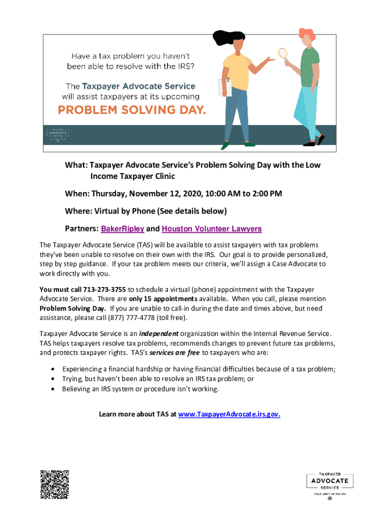 Fillable Online PSD Flyer Template Taxpayer Advocate Service IRS