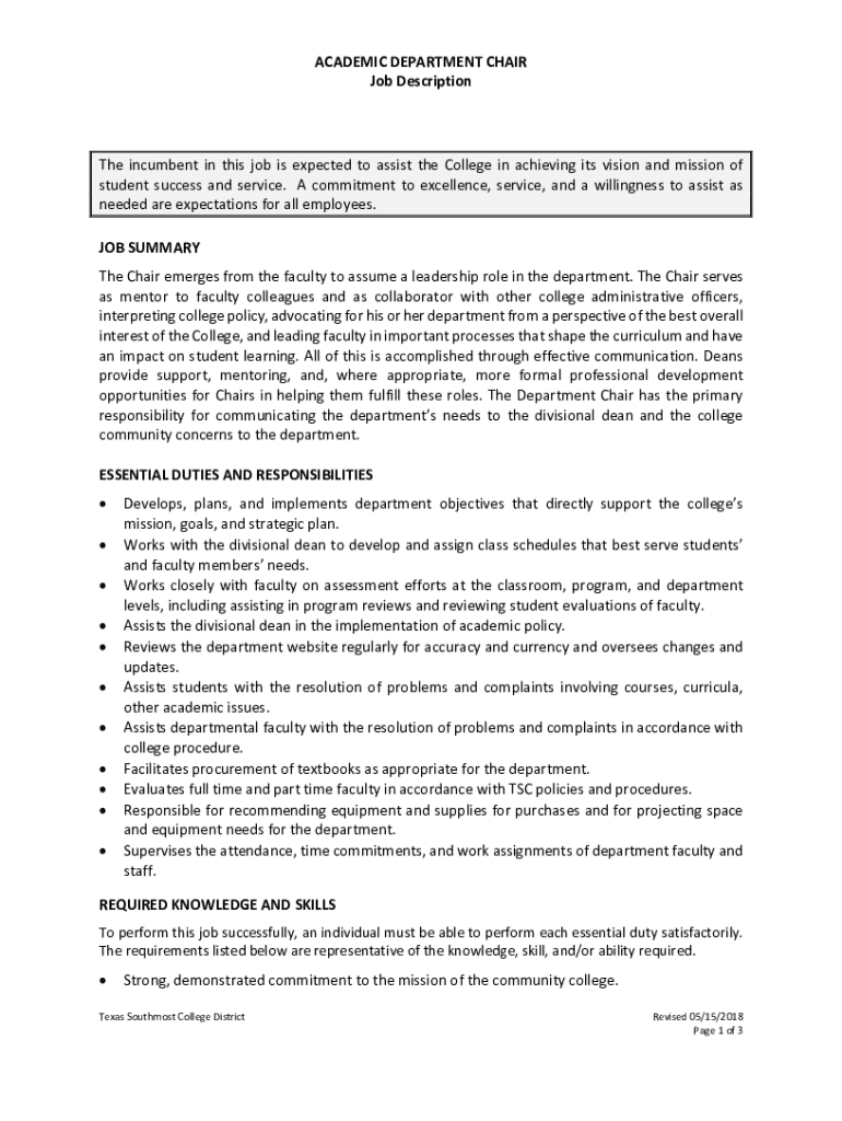 Fillable Online Roles and Responsibilities Faculty, Staff and