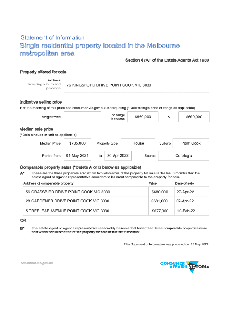 Fillable Online 76 KINGSFORD DRIVE POINT COOK VIC 3030 Fax Email Print