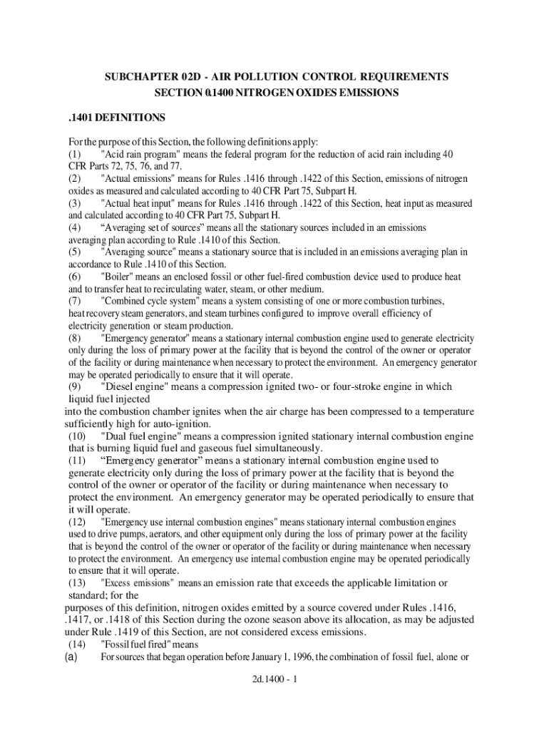 Fillable Online North Carolina State Implementation Plan. Rule