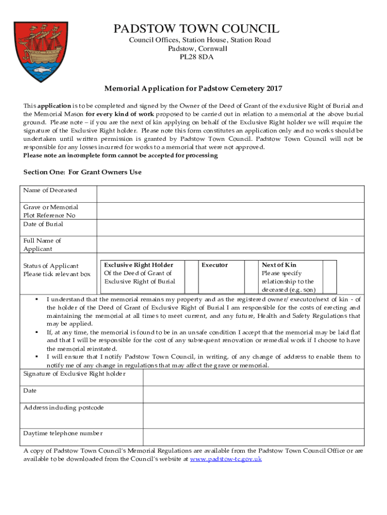 Fillable Online Council car parks in the Padstow area Fax Email Print pdfFiller