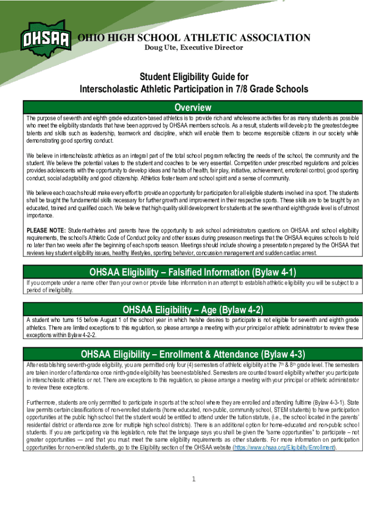 Fillable Online net archbold k12 oh Interscholastic Athletics in Ohio