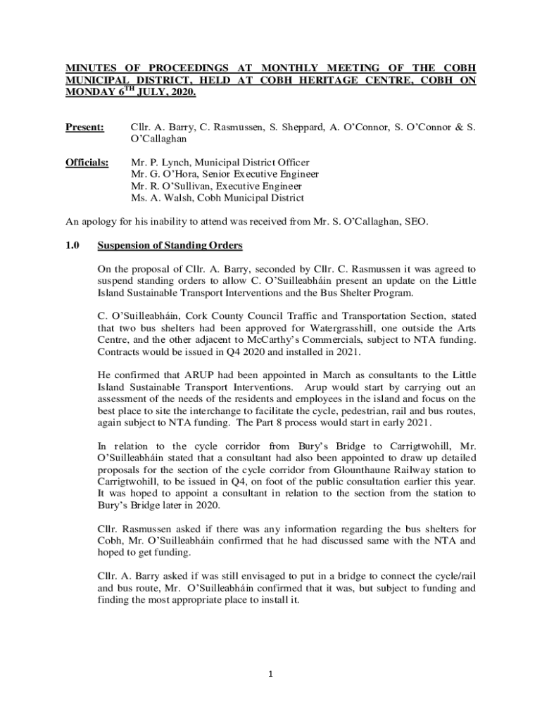 Fillable Online Updated Cork County and Cork City Council's Draft Joint