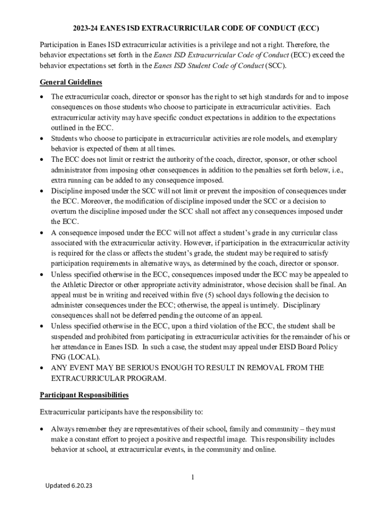 Fillable Online 2024 1 Pine Tree ISD Extracurricular Activities are Fax